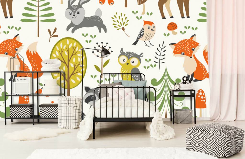 Otros - Papel pintado con Animales en el bosque - Habitación de los niños 2