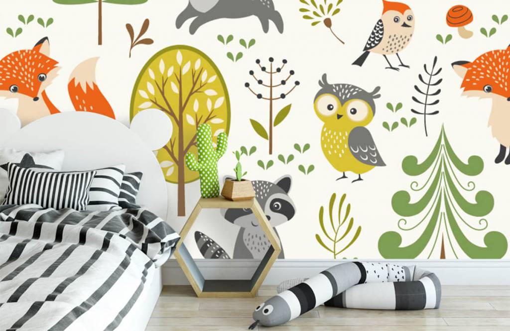 Otros - Papel pintado con Animales en el bosque - Habitación de los niños 3