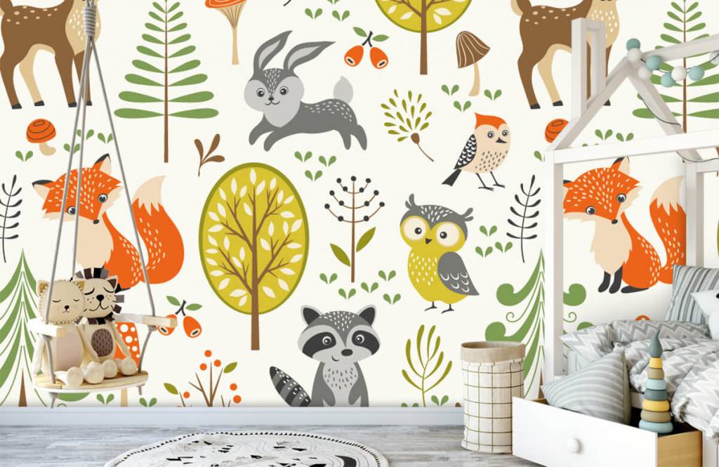 Otros - Papel pintado con Animales en el bosque - Habitación de los niños 4