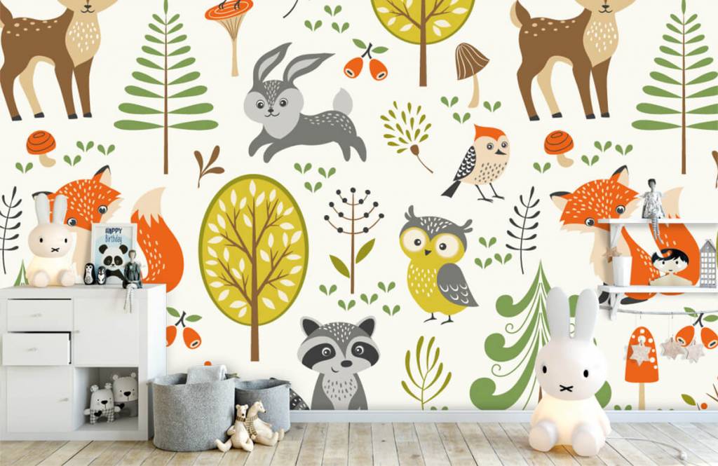 Otros - Papel pintado con Animales en el bosque - Habitación de los niños 5