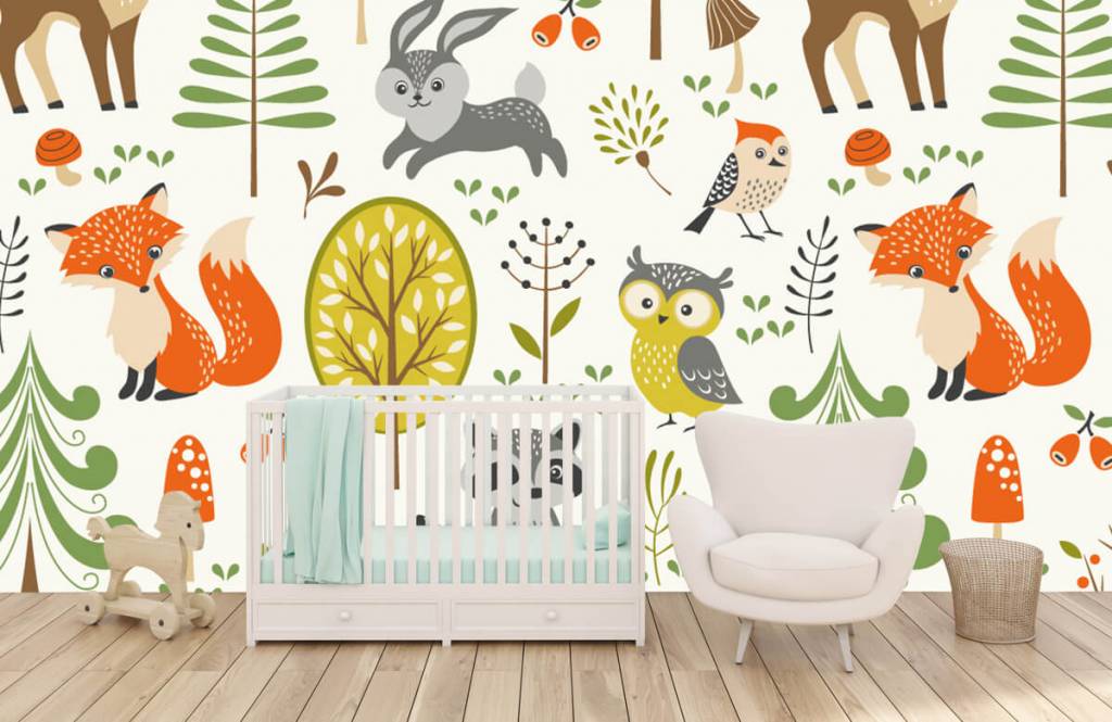 Otros - Papel pintado con Animales en el bosque - Habitación de los niños 6