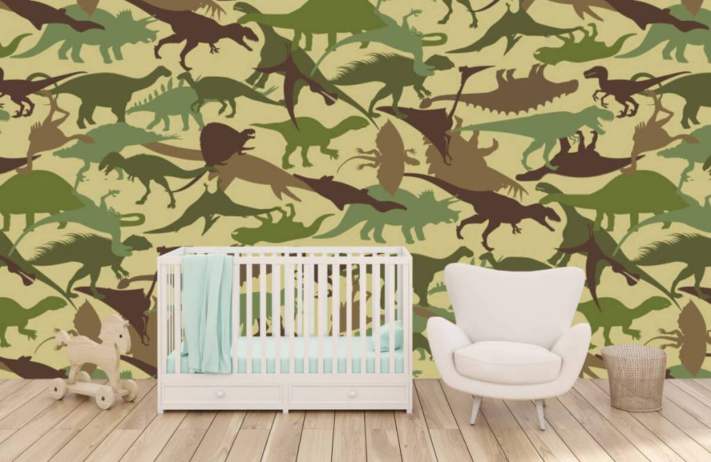 Dinosaurios - Papel pintado con Camuflaje de dinosaurios - Habitación de infantes 5