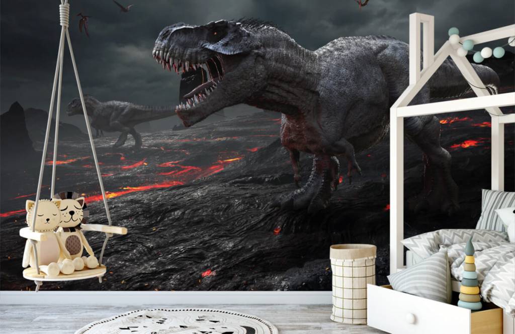 Dinosaurios - Papel pintado con Dino 3D - Habitación de niño 2