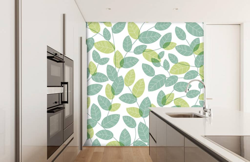 Hojas - Papel pintado con Patrón de hojas - Sala de ocio 3