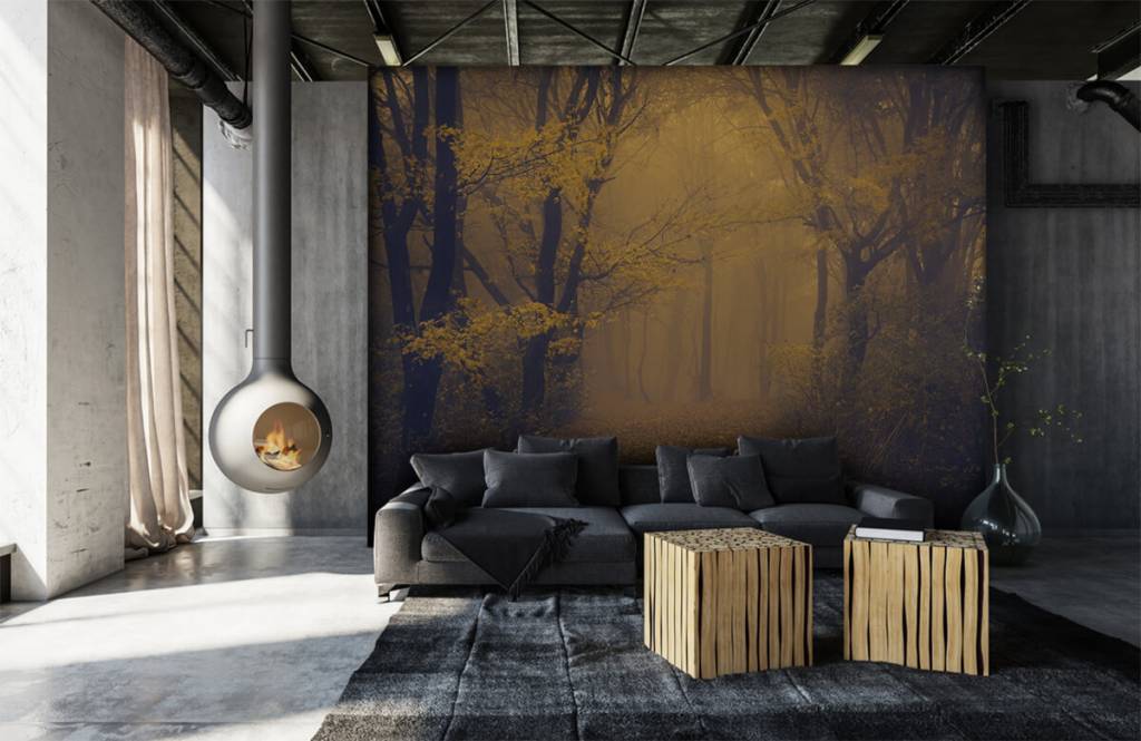 Bosque - Papel pintado con Bosque amarillo oscuro - Habitación 1