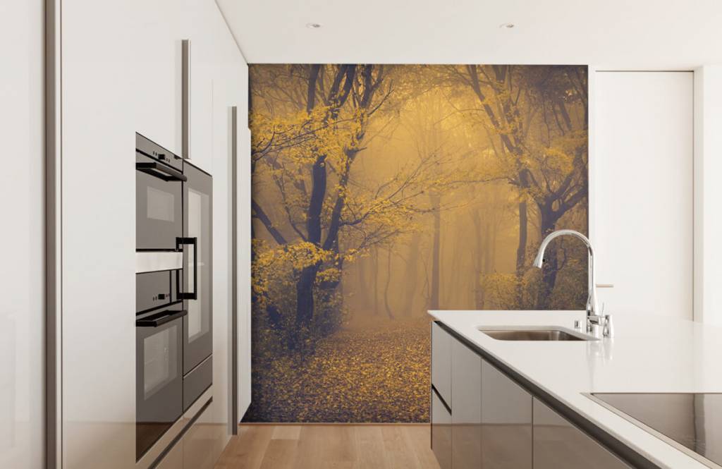 Bosque - Papel pintado con Bosque amarillo oscuro - Habitación 4