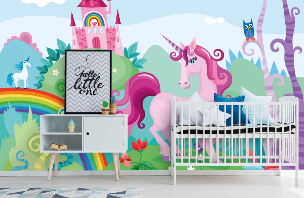 Otros - Papel pintado con Unicornio en un castillo - Habitación de infantes 6