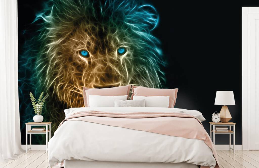 Animales - Papel pintado con El león de la fantasía - Habitación de adolescentes 2
