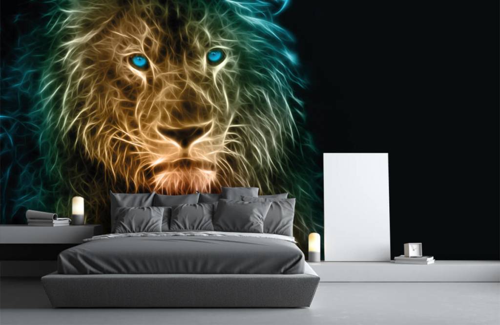Animales - Papel pintado con El león de la fantasía - Habitación de adolescentes 3