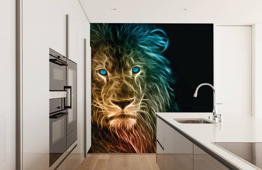 Animales - Papel pintado con El león de la fantasía - Habitación de adolescentes 4