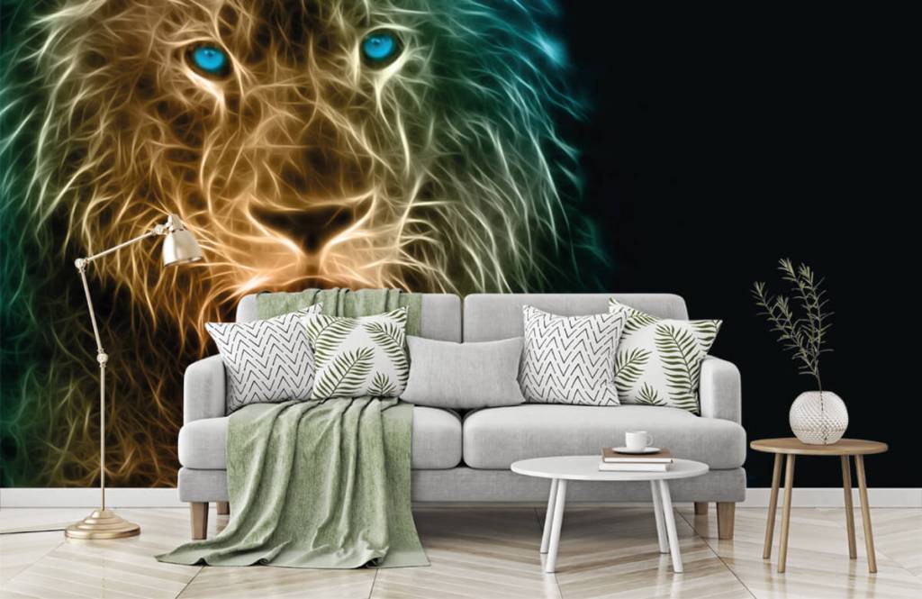 Animales - Papel pintado con El león de la fantasía - Habitación de adolescentes 7