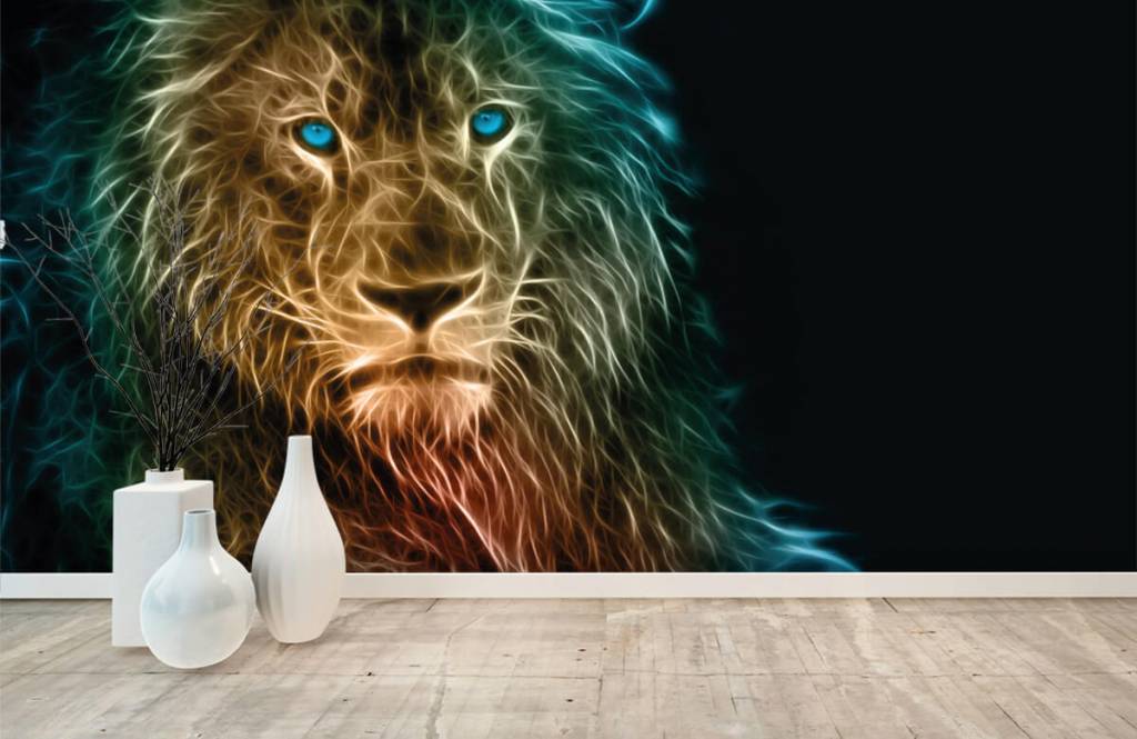 Animales - Papel pintado con El león de la fantasía - Habitación de adolescentes 8