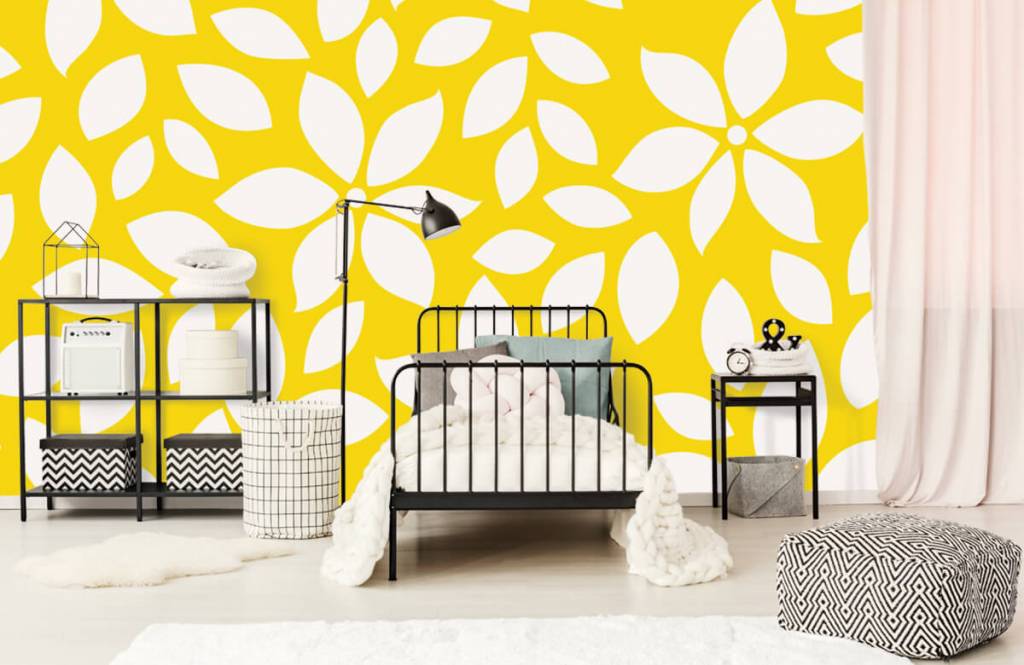 Otros - Papel pintado con Patrón de flores amarillas - Habitación del bebé 2