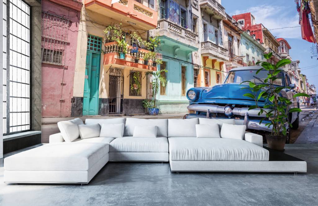 Transporte - Papel pintado con Coche clásico en Cuba - Habitación 1