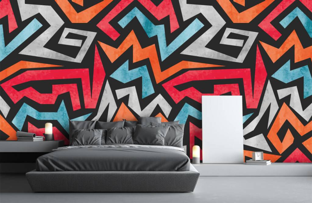Graffiti - Papel pintado con Estampado gráfico de colores - Habitación de adolescentes 3