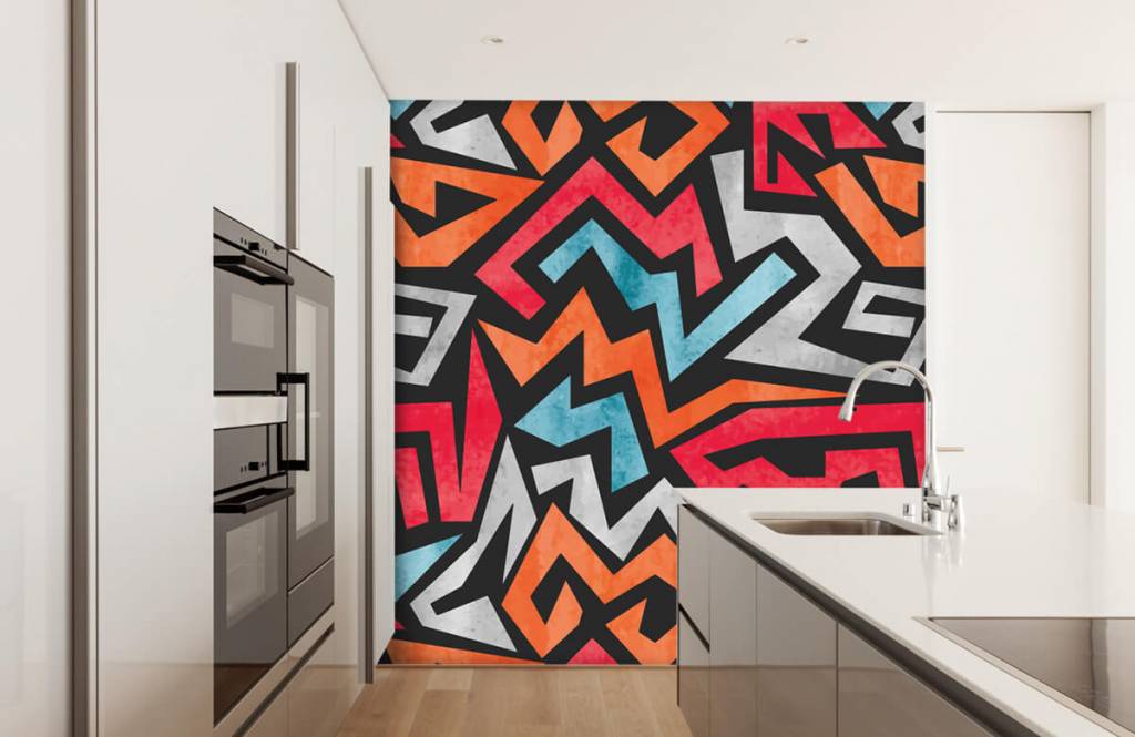 Graffiti - Papel pintado con Estampado gráfico de colores - Habitación de adolescentes 4