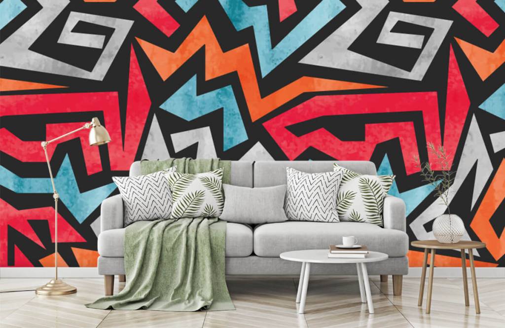 Graffiti - Papel pintado con Estampado gráfico de colores - Habitación de adolescentes 7