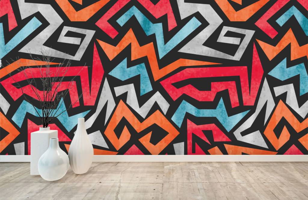 Graffiti - Papel pintado con Estampado gráfico de colores - Habitación de adolescentes 8