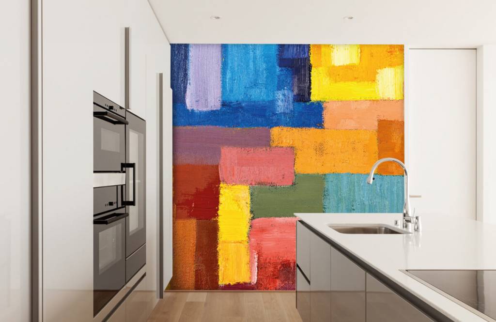 Abstracto - Papel pintado con Tesselación de colores - Salón 4