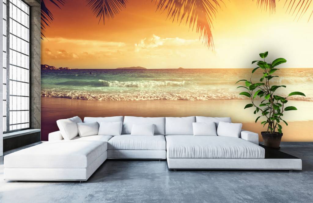 Playas - Papel pintado con Atardecer anaranjado - Habitación 5