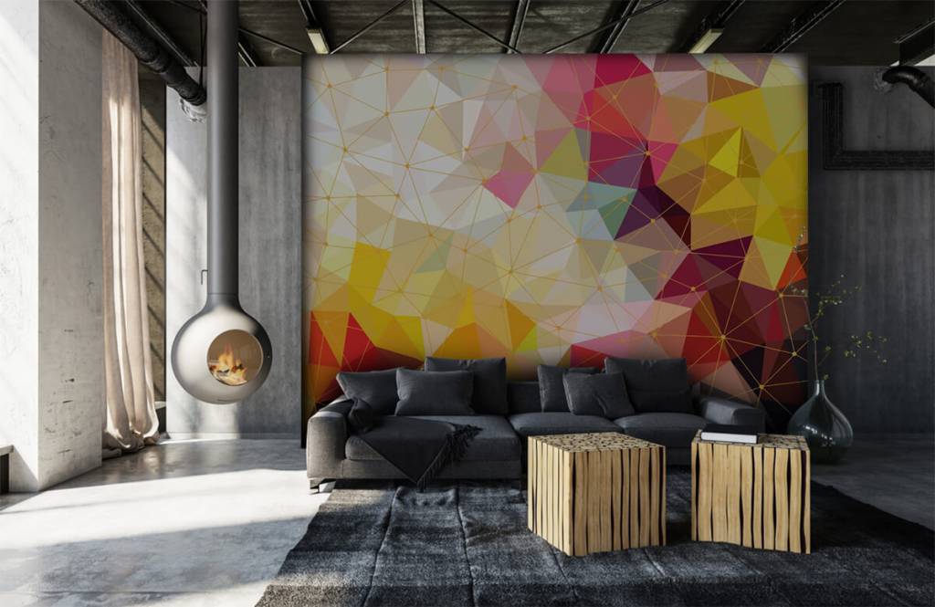 Otros - Papel pintado con Impresión de triángulos de colores - Habitación 1