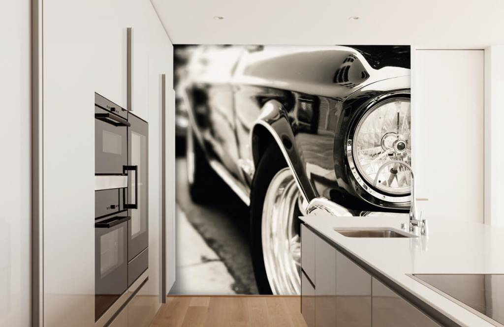 Transporte - Papel pintado con Fila de coches clásicos - Habitación 1