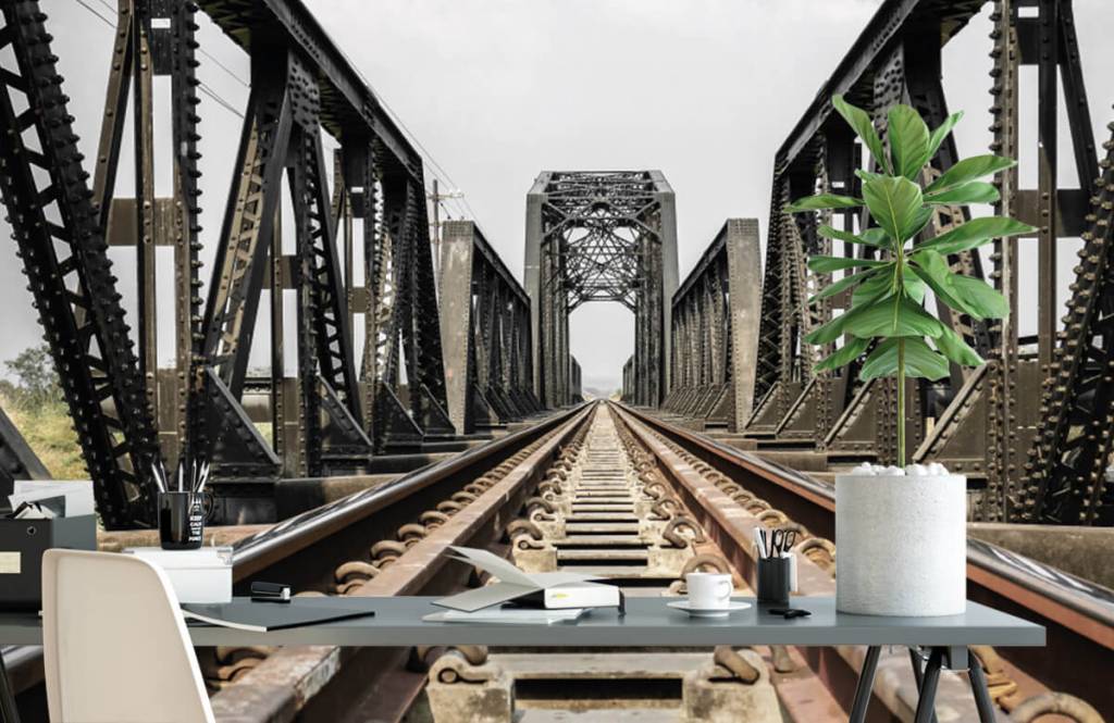 Elementos - Papel pintado con Puente metálico del ferrocarril - Garage 2