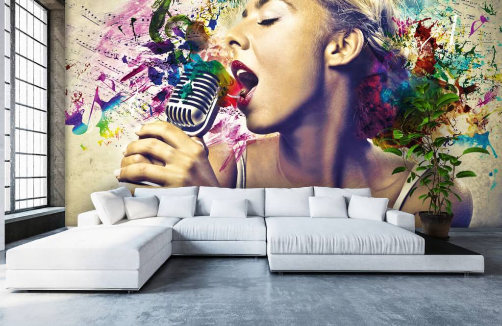 Moderno - Papel pintado con Cantante de época - Habitación de adolescentes 5
