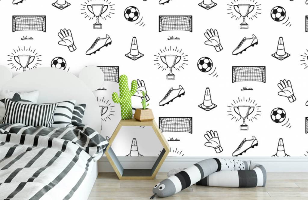 Fútbol - Papel pintado con Patrón de fútbol - Habitación de los niños 1