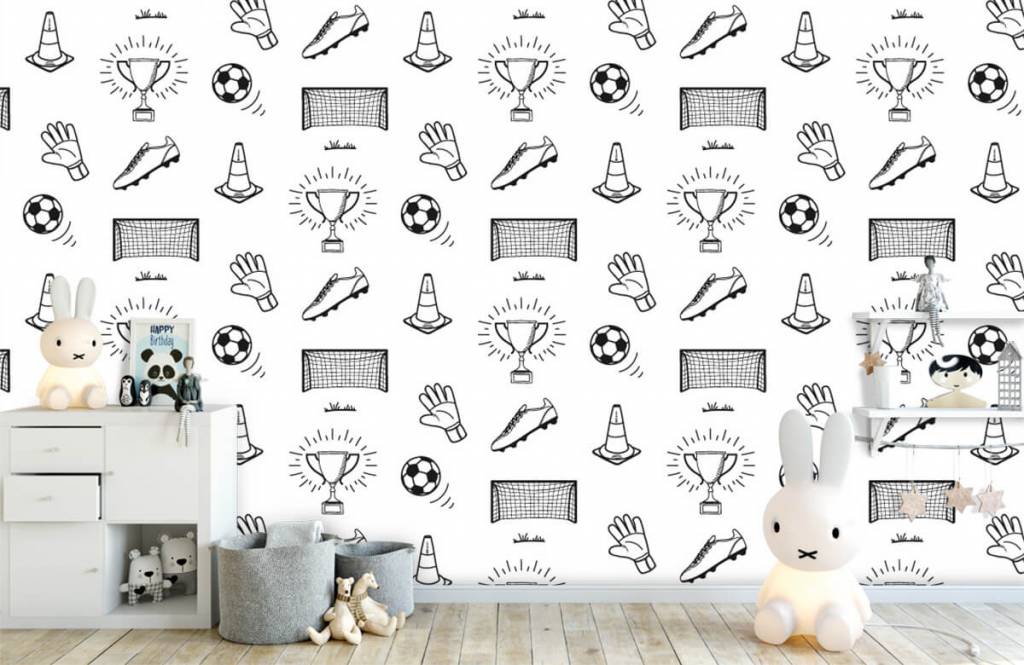 Fútbol - Papel pintado con Patrón de fútbol - Habitación de los niños 3