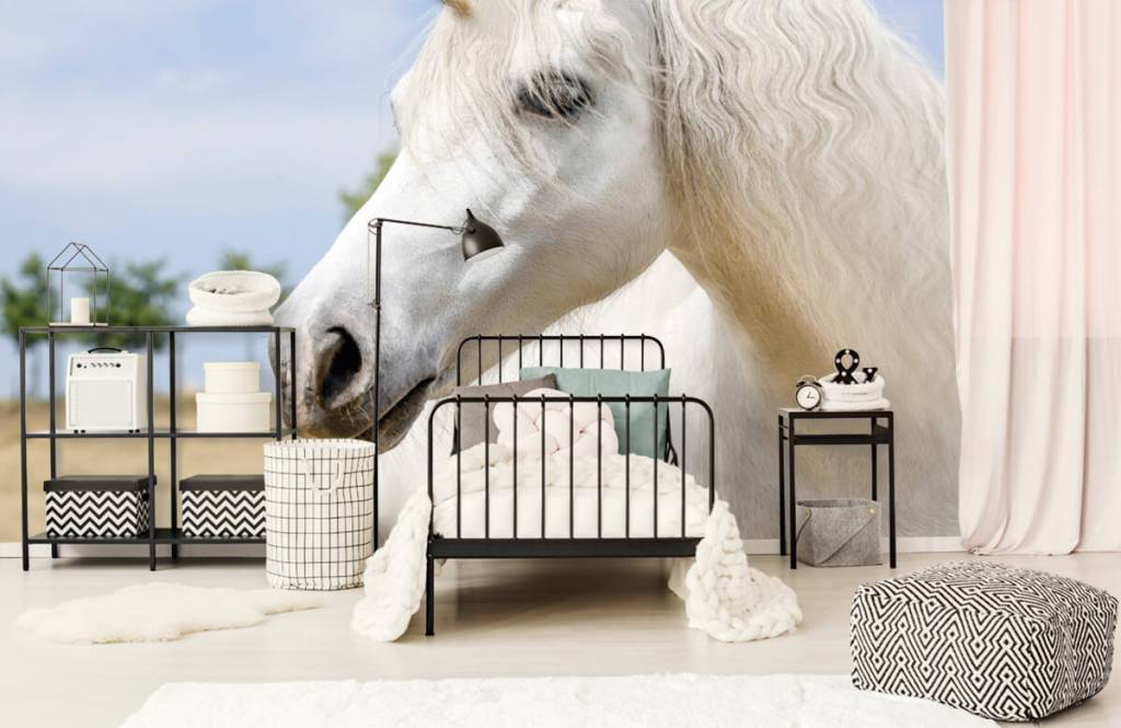 Caballos - Papel pintado con Unicornio blanco - Habitación de niña 2