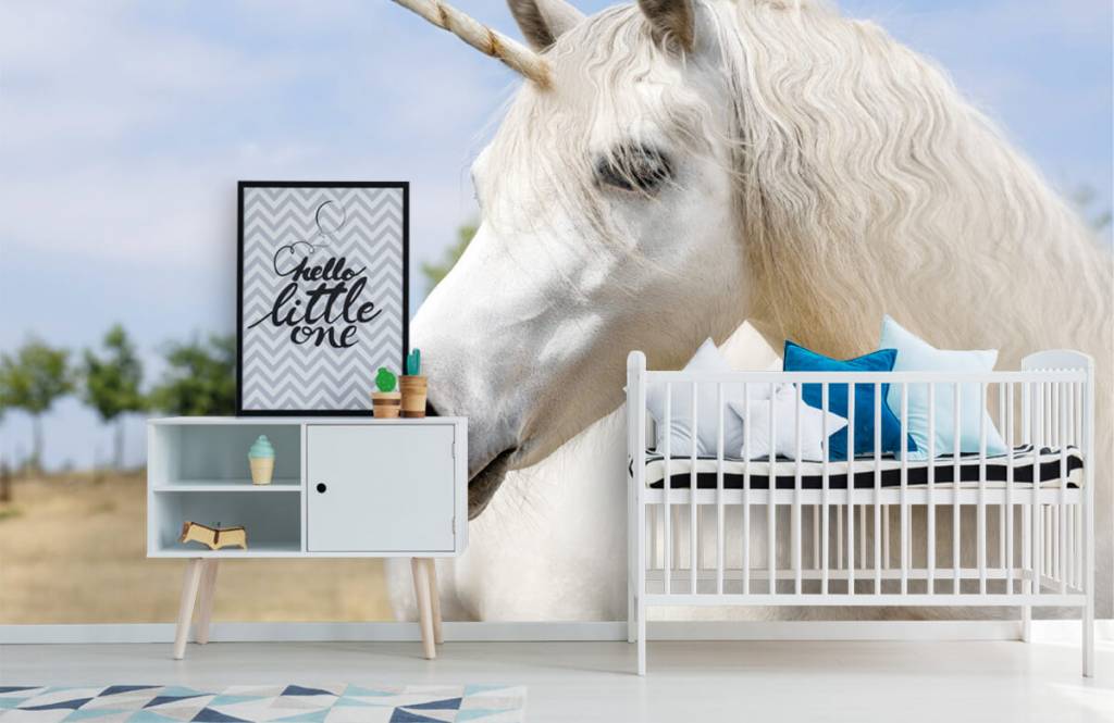 Caballos - Papel pintado con Unicornio blanco - Habitación de niña 6