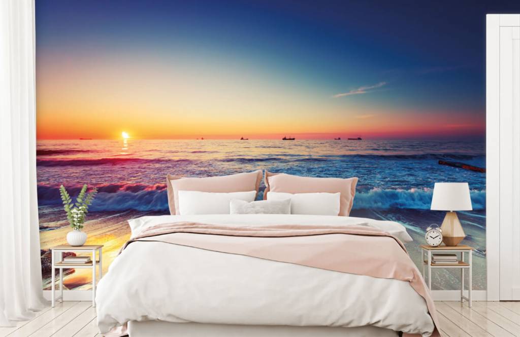 Playas - Papel pintado con Puesta de sol sobre el mar - Habitación 2