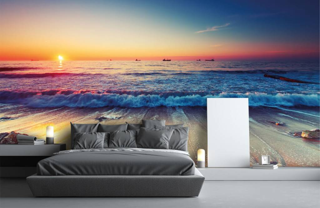 Playas - Papel pintado con Puesta de sol sobre el mar - Habitación 3