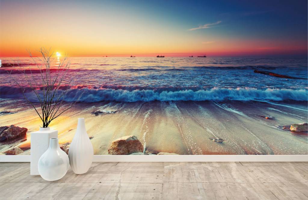 Playas - Papel pintado con Puesta de sol sobre el mar - Habitación 8