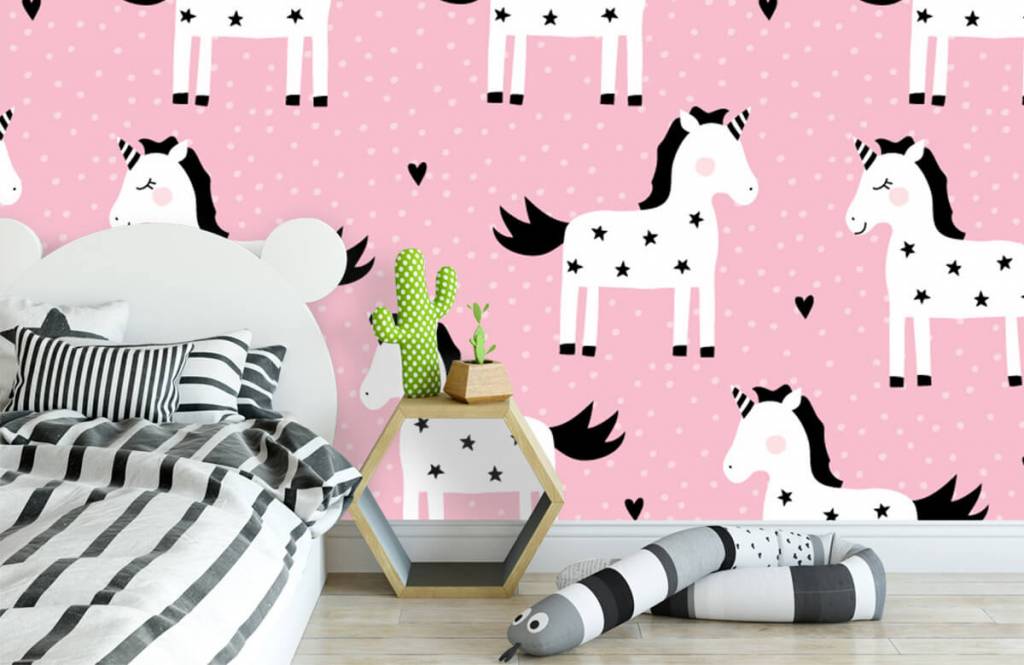 Caballos - Papel pintado con Patrón de unicornio - Habitación de los niños 2