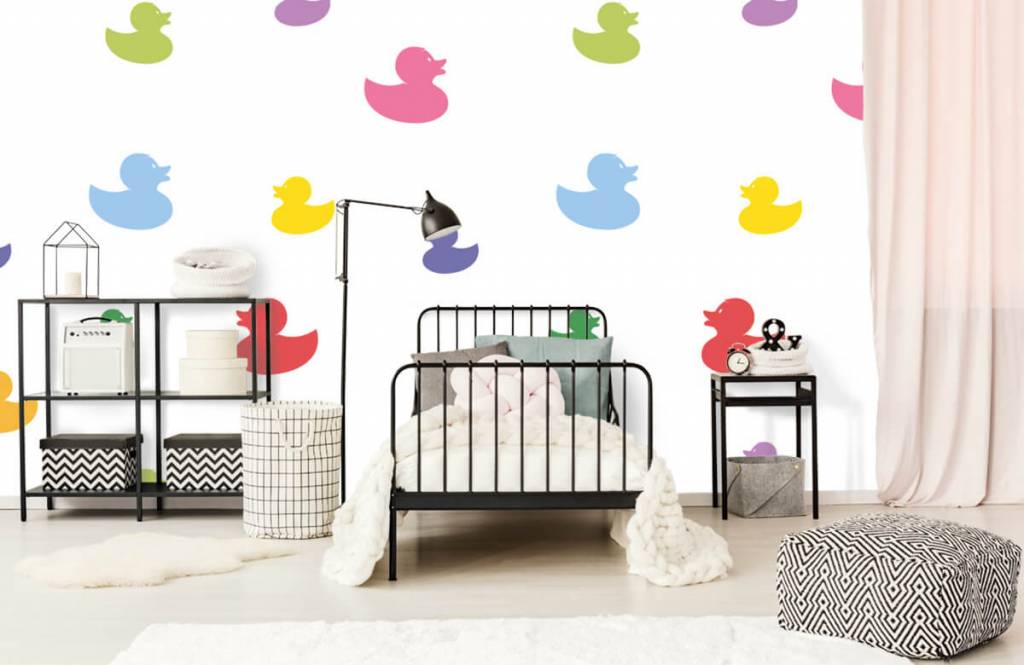 Otros - Papel pintado con Patos de goma de colores - Habitación del bebé 2