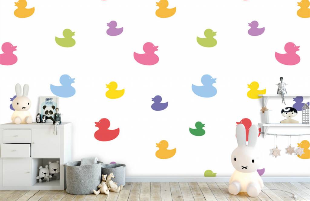 Otros - Papel pintado con Patos de goma de colores - Habitación del bebé 5