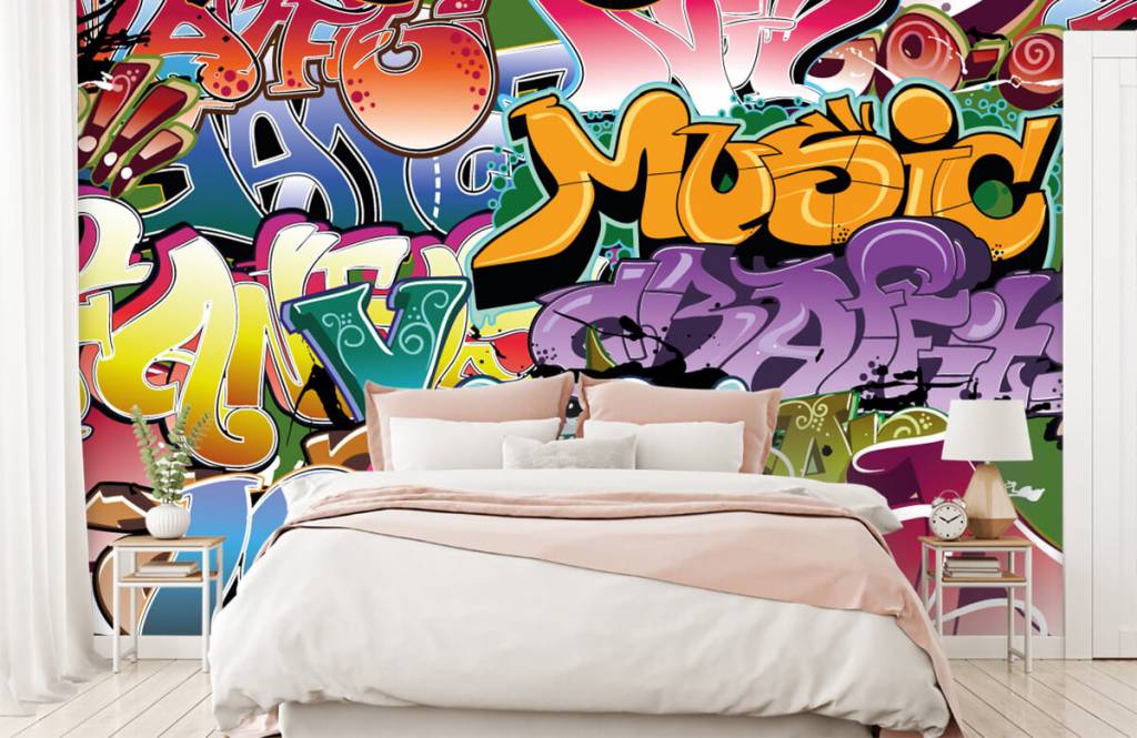 Graffiti - Papel pintado con Grafitis firmados - Habitación de niño 2