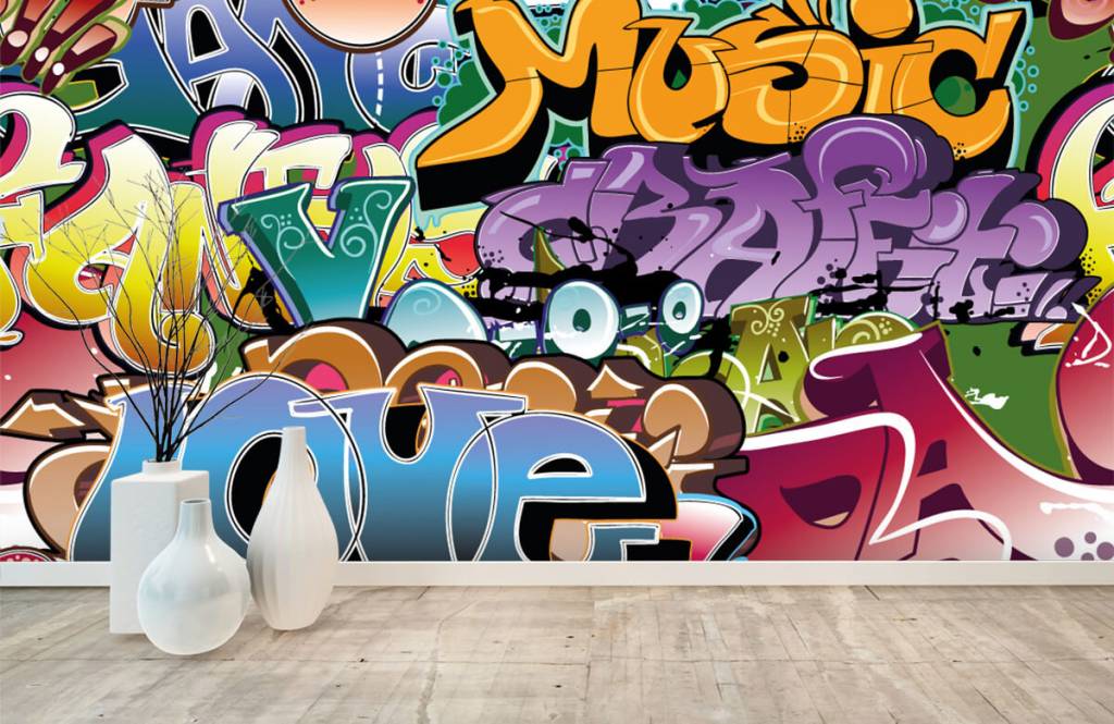 Graffiti - Papel pintado con Grafitis firmados - Habitación de niño 8