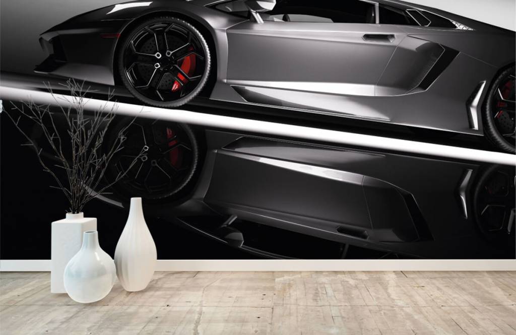 Transporte - Papel pintado con Lamborghini gris - Habitación de adolescentes 1
