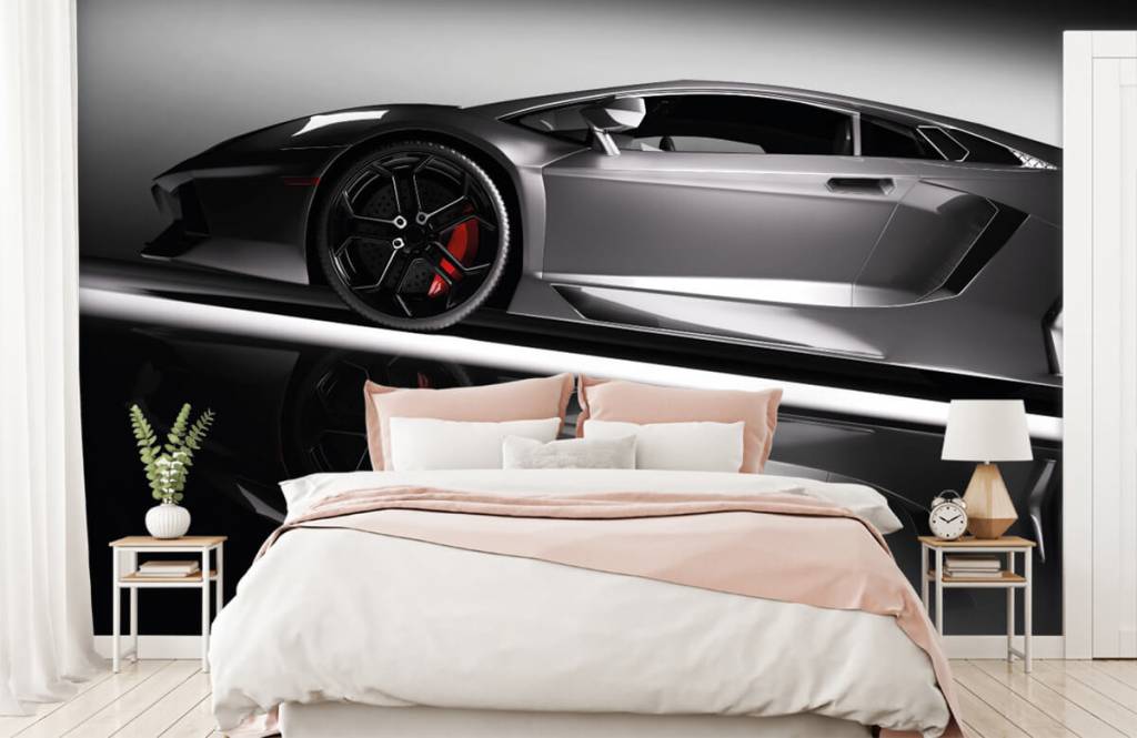 Transporte - Papel pintado con Lamborghini gris - Habitación de adolescentes 3