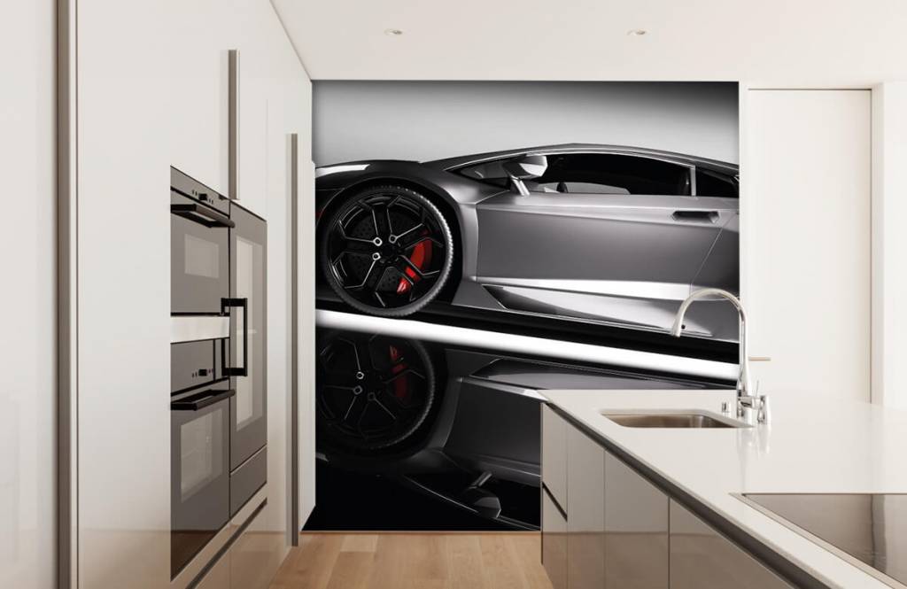 Transporte - Papel pintado con Lamborghini gris - Habitación de adolescentes 5