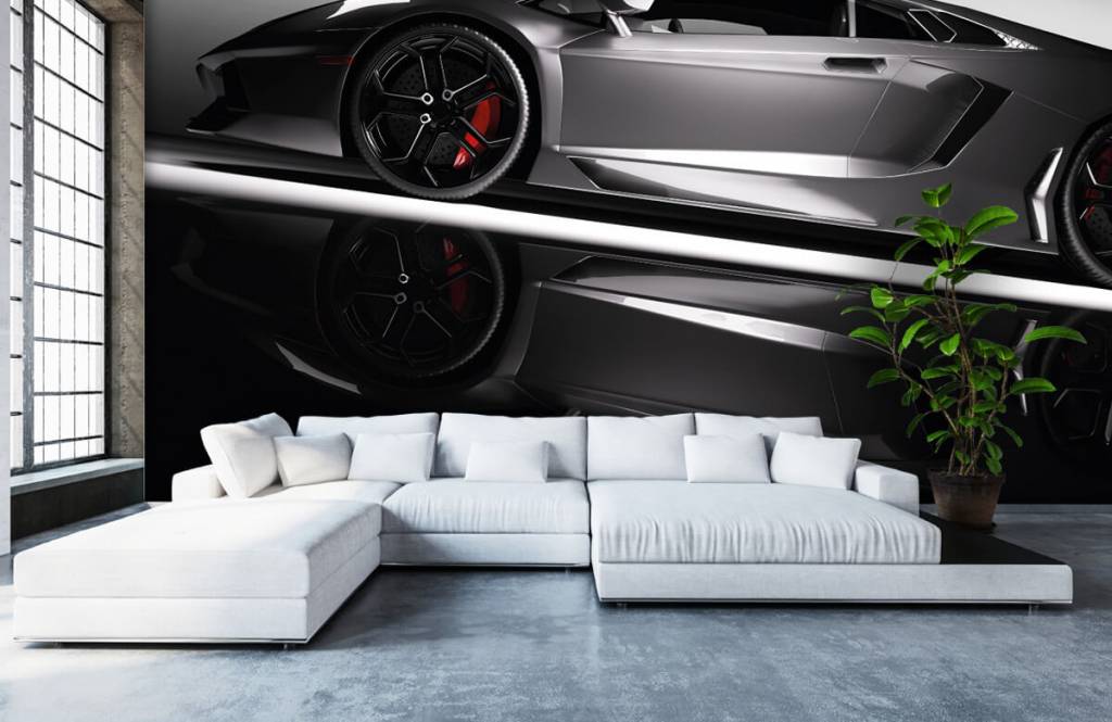 Transporte - Papel pintado con Lamborghini gris - Habitación de adolescentes 6