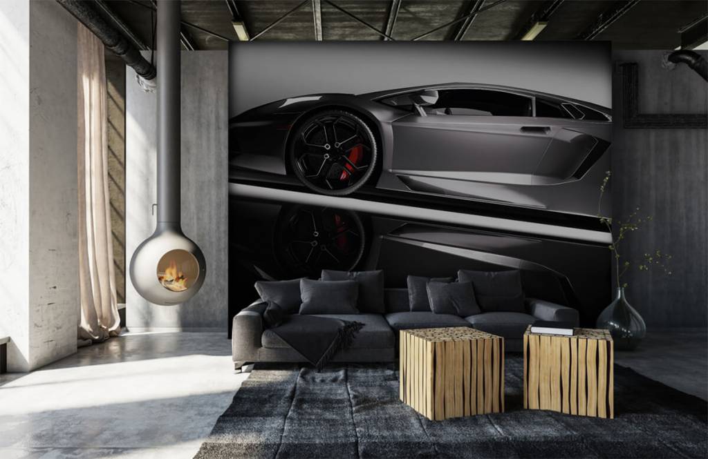 Transporte - Papel pintado con Lamborghini gris - Habitación de adolescentes 7