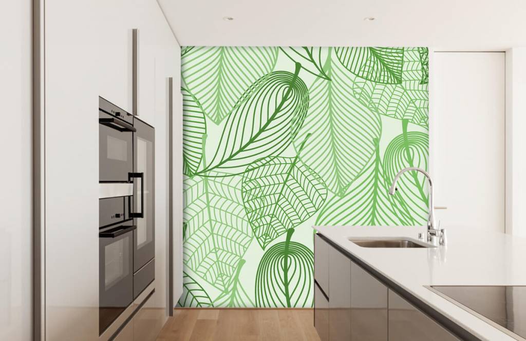 Otros - Papel pintado con Hojas verdes dibujadas - Habitación 6