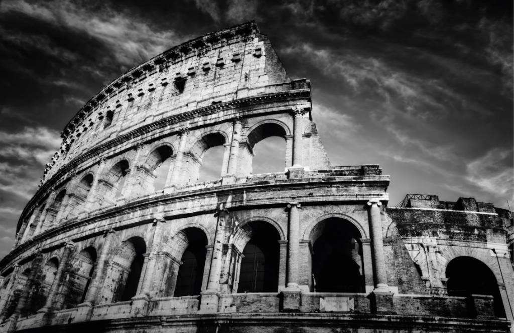 Blanco y negro - Papel pintado con Coliseo en Roma - Habitación de adolescentes 8