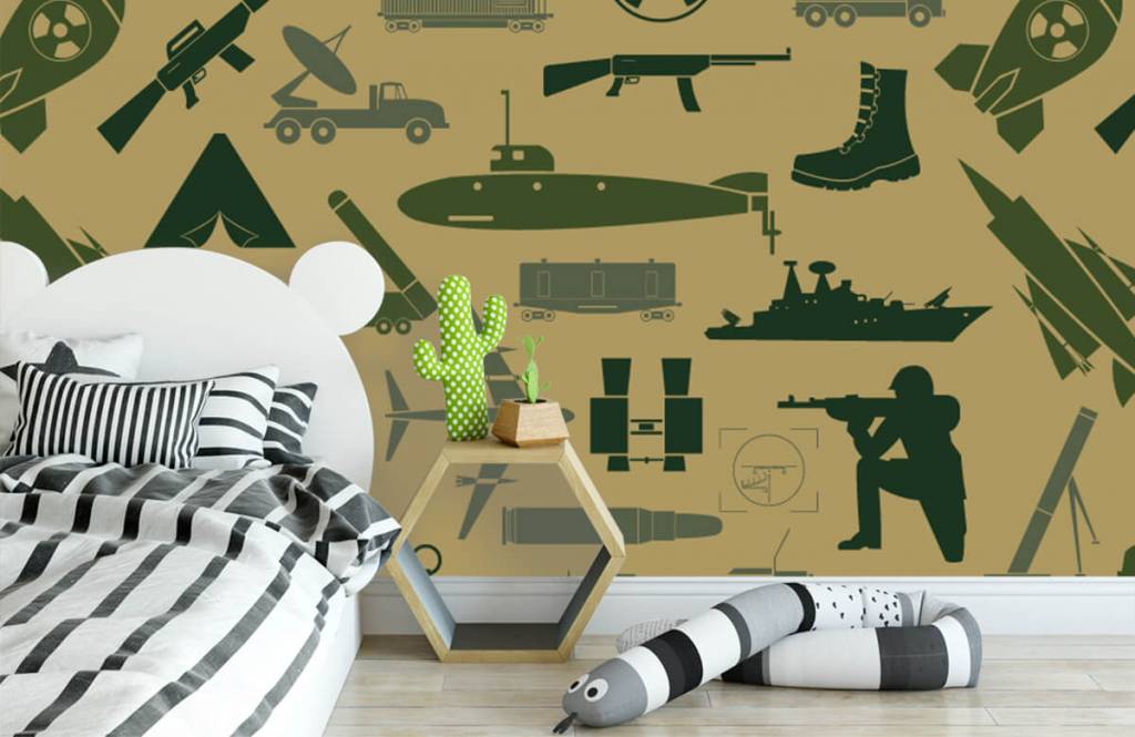 Otros - Papel pintado con Ilustraciones militares - Habitación de niño 2