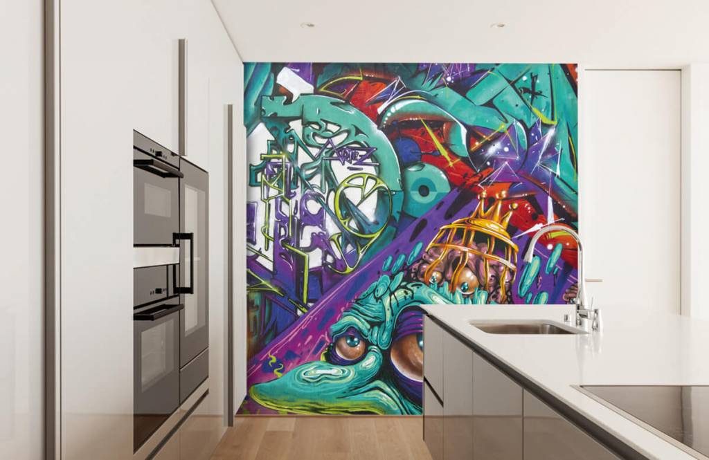 Graffiti - Papel pintado con Grafitis modernos - Habitación de niño 3