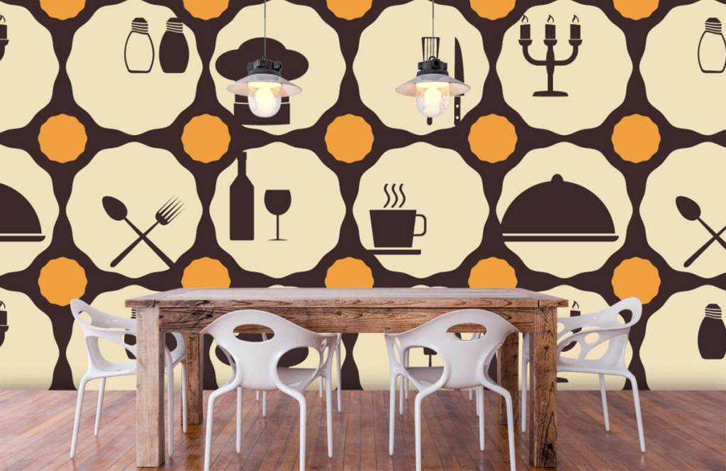 Otros - Papel pintado con Símbolos de restaurantes - Cocina 5